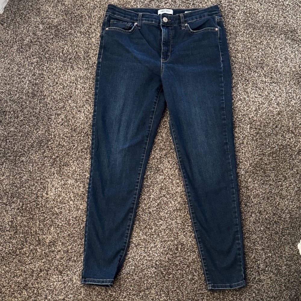 Nine West High Rise Perfect Skinny Dark Blue Jeans - Picture 3 of 8